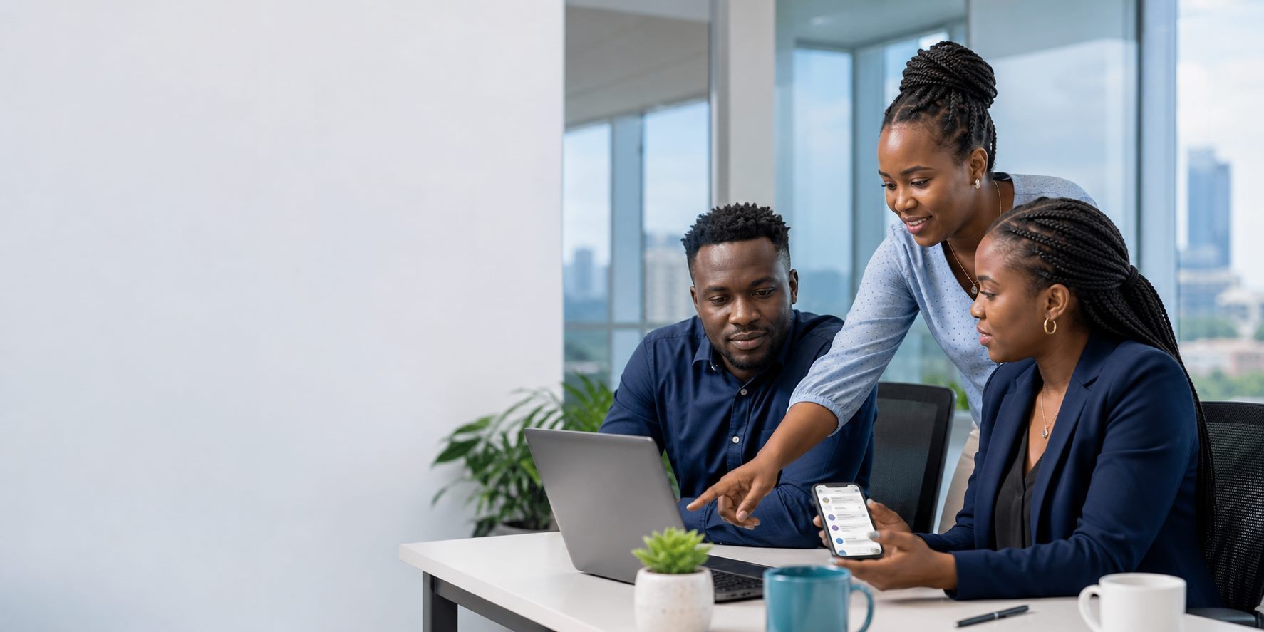 African business team using VAS digital solutions in Kenya